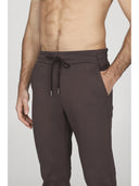 Pantaloni j-tech tuta uomo, in tessuto tecnico stretch nuance cacao