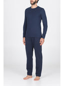 Maglietta in cotone modal elasticizzato tinta unita blu Julipet