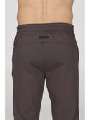Pantalone j-tech uomo in tessuto tecnico stretch traspirante, colore cacao