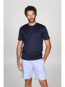 Pigiama serafino in popeline e luxury jersey, per un comfort contemporaneo Azzurro Julipet