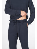 Completo homewear girocollo in soffice modal colore blu