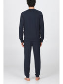 Completo homewear girocollo in soffice modal colore blu