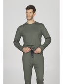 Completo homewear uomo, in soffice interlock di modal nuance verdone