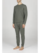 Completo homewear uomo, in soffice interlock di modal nuance verdone