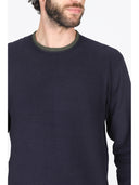 Crew neck reversible pajama with DOUBLE FACE fabric in two colors: green/blue or brown/gray