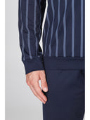 Pigiama serafino in leggerissimo jersey 100% cotone, fantasia a righe