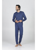 Pigiama lungo uomo in leggerissimo jersey di puro cotone, fantasia espadrillas