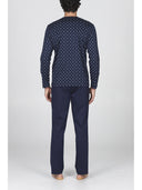 Pigiama uomo serafino, in cotone mercerizzato fantasia classica