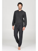 Pigiama serafino in confortevole jacquard di cotone Rigato Julipet