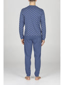 Pigiama uomo, in confortevole puro cotone bluette