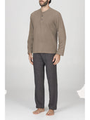 Pigiama serafino in confortevole jacquard di cotone