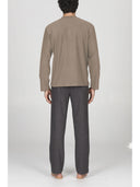 Pigiama serafino in confortevole jacquard di cotone