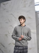 Pigiama serafino uomo,  in caldo punto milano jacquard