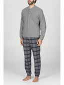 Pigiama serafino uomo,  in caldo punto milano jacquard