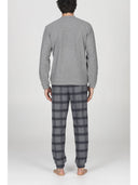 Pigiama serafino uomo,  in caldo punto milano jacquard