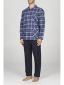 Pigiama cardigan in calda flanella di puro cotone scozzese