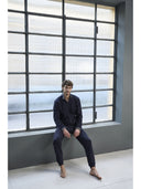 Pigiama uomo cardigan con zip in punto milano melange