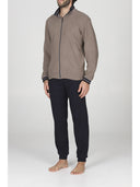 Pigiama uomo cardigan con zip in punto milano bicolore