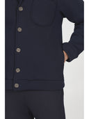 Cardigan in morbida e calda felpa colore blu