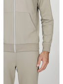 Felpa uomo zip con cappuccio, in tessuto tecnico stretch traspirante j-tech