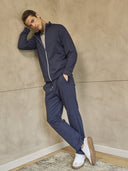 Felpa uomo zip collo alto in tessuto tecnico stretch traspirante j-tech