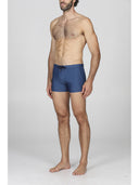 Boxer mare uomo aderente micro fantasia micro blu