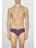 Beach briefs in patterned fabric