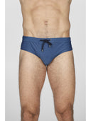 Slip mare uomo fantasia micro geometrica blu