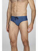 Slip mare uomo fantasia micro geometrica blu