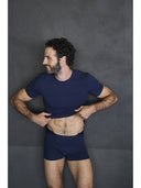 Boxer blu parigamba in jersey di cotone elasticizzato bipack