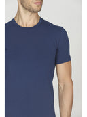 T-shirt uomo girocollo in cotone stretch, colore bluette