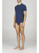 T-shirt uomo girocollo in cotone stretch, colore bluette