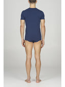T-shirt uomo girocollo in cotone stretch, colore bluette