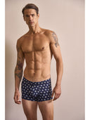 Boxer parigamba in jersey di cotone elasticizzato con disegno fantasia tappi, confezione bipack