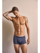 Boxer parigamba in jersey di cotone elasticizzato con disegno fantasia tappi, confezione bipack