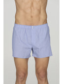 Boxer uomo classico, in pregiato popeline di puro cotone blu