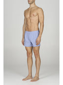 Boxer uomo classico, in pregiato popeline di puro cotone blu